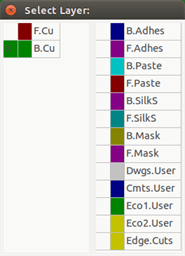 Pcbnew layer selection dialog