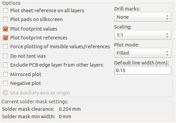 Pcbnew plot options other formats