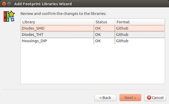 Footprint libary wizard validate