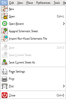 File menu