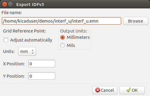 IDF output settings