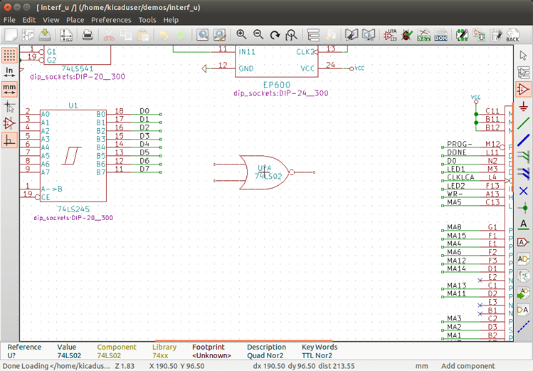 component during placement