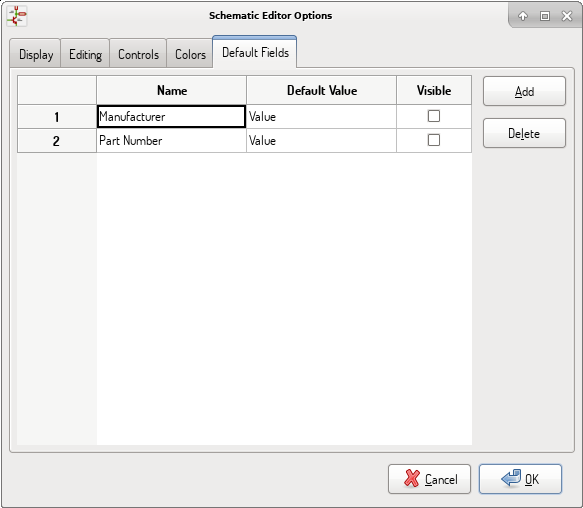 Default Fields settings