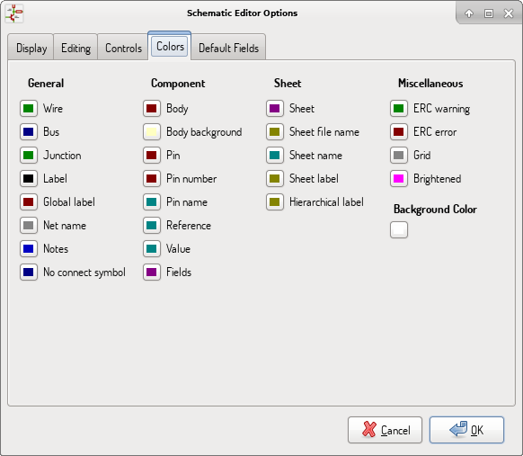 Couleurs dans Eeschema