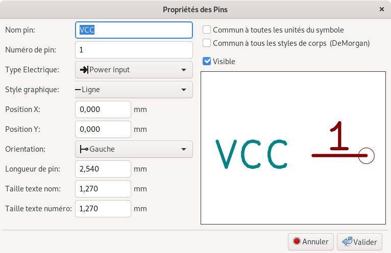 Pin Properties