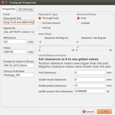 Modedit module properties