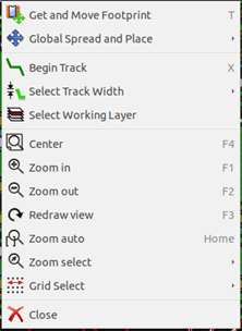 Pcbnew popup footprint mode track