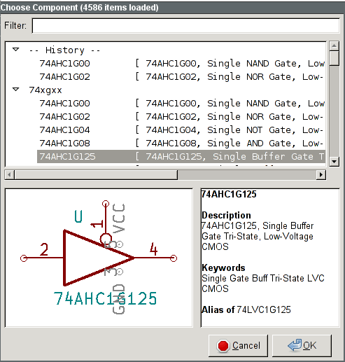 Choose Component dialog