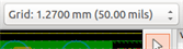 Pcbnew track toolbar grid size selection