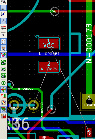 Pcbnew ratsnest during move