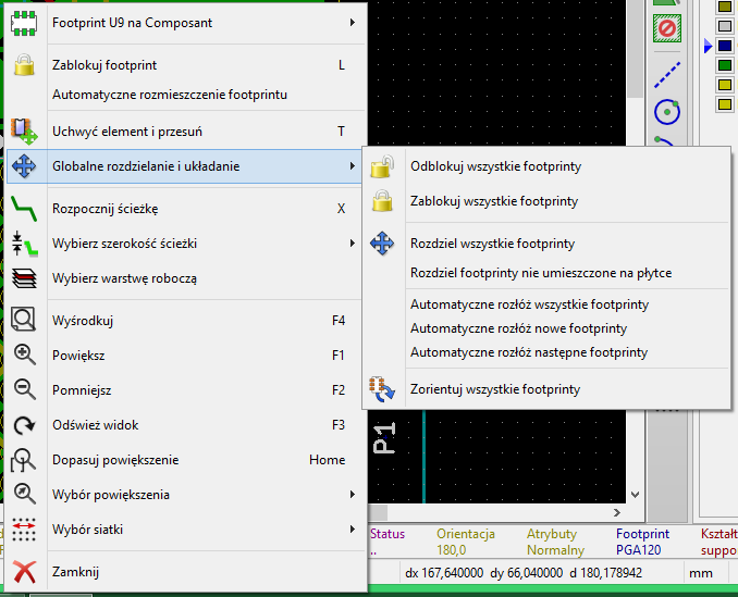 Pcbnew context module mode module under cursor