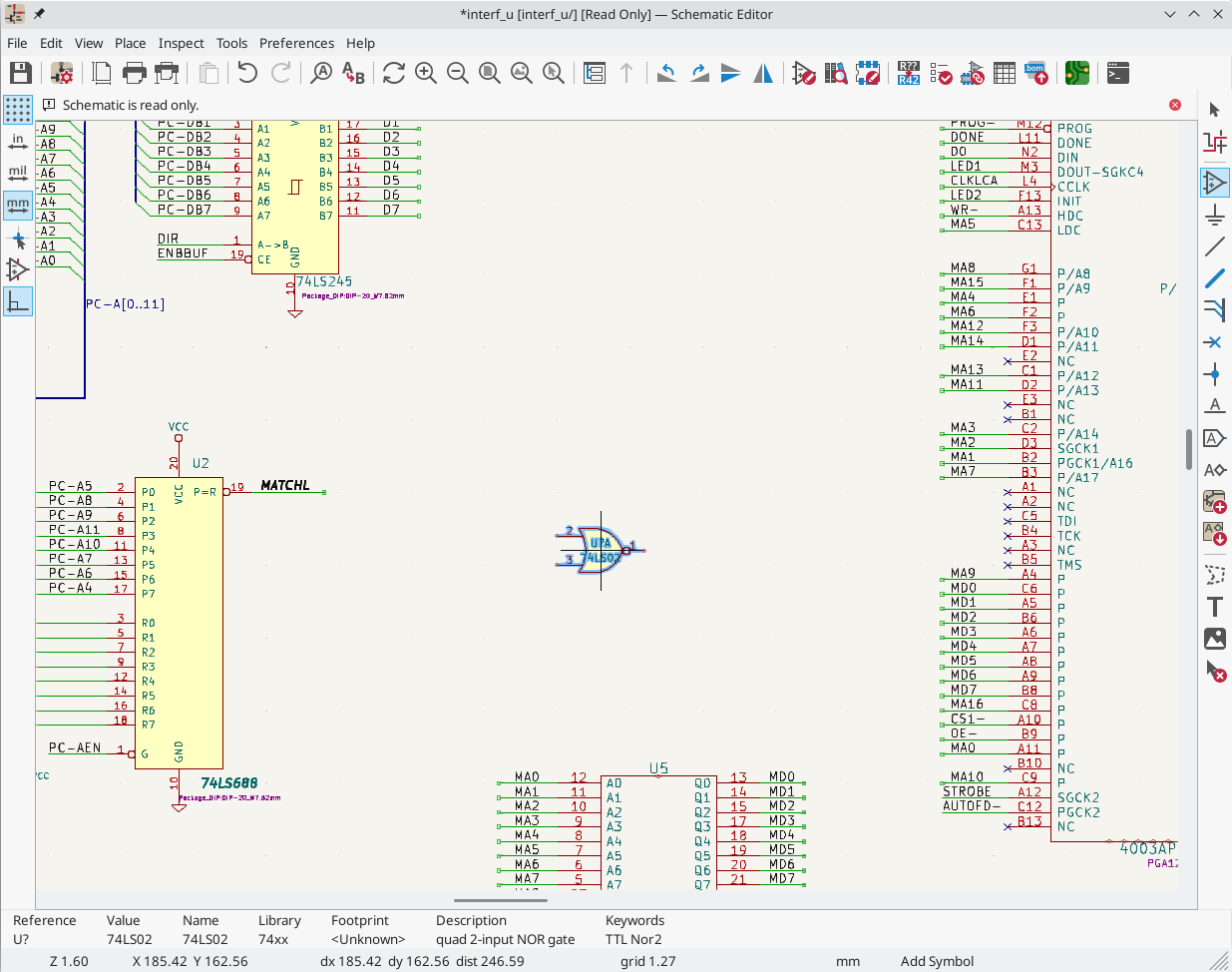 component during placement