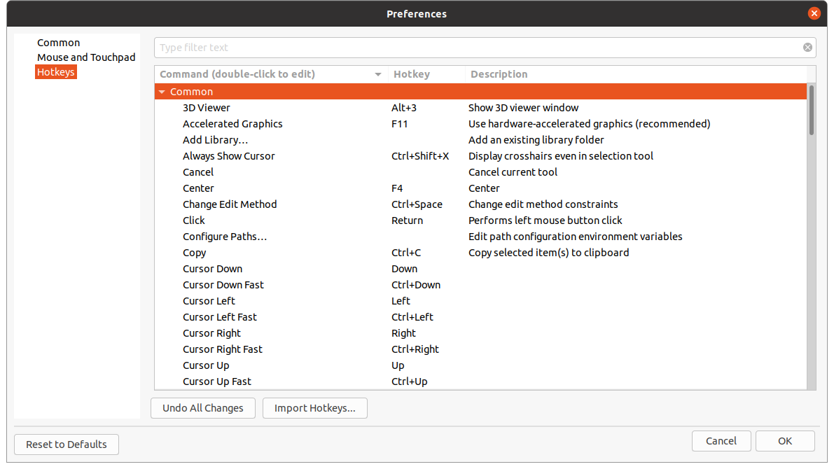 preferences hotkeys