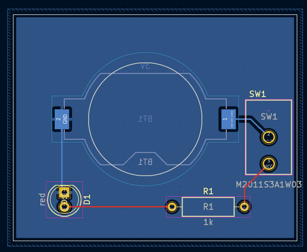 board with switch added, before routing