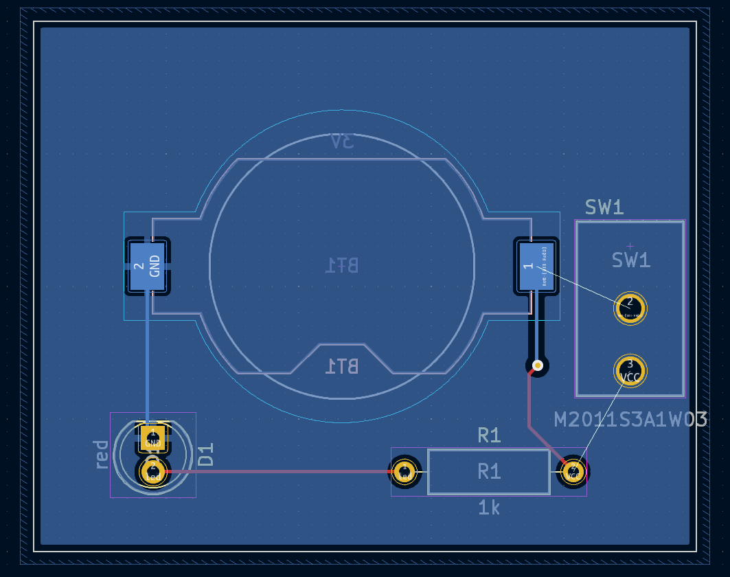 board with switch added, before routing