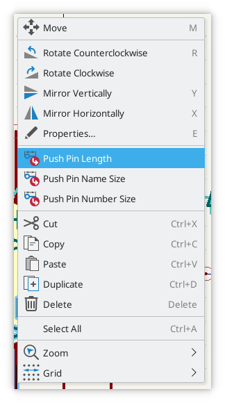 Pin context menu