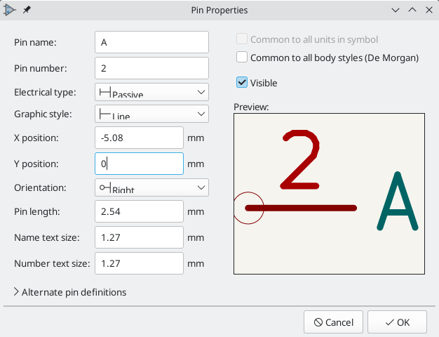 pin properties