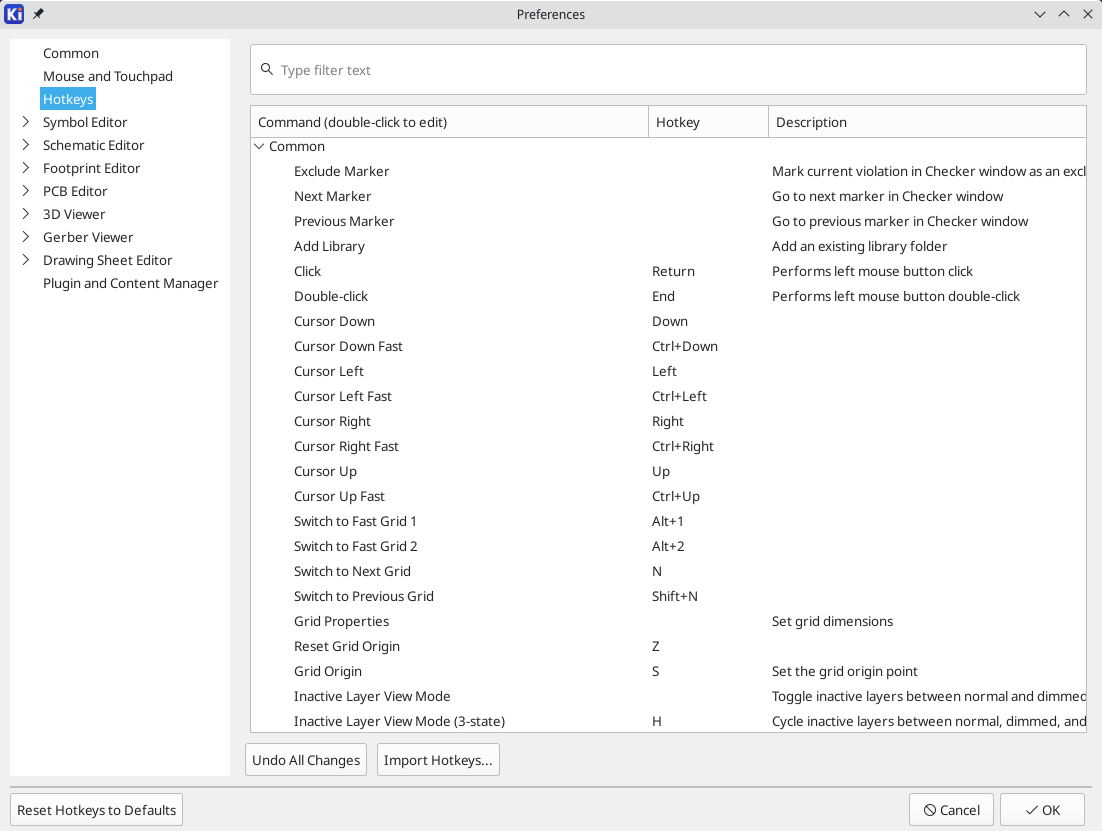 preferences hotkeys