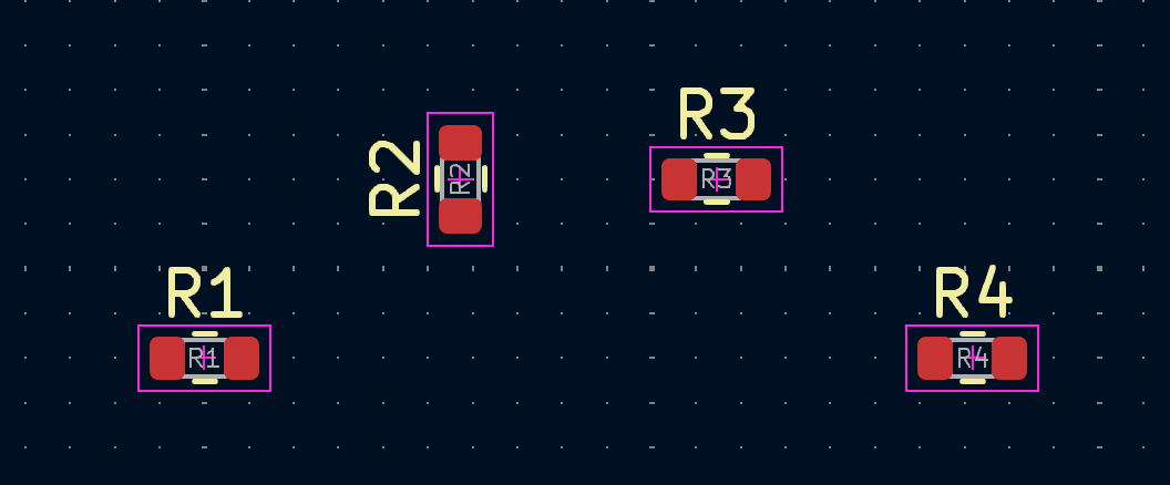 Resistors before aligning to top