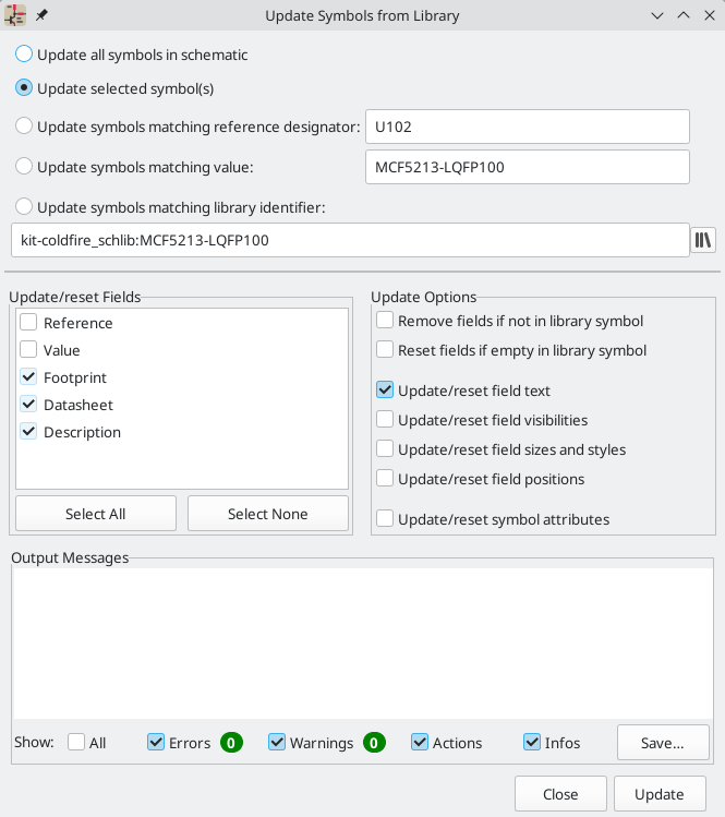 update symbol from library dialog