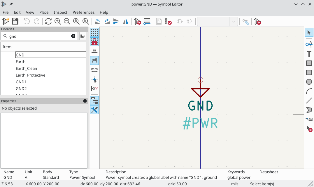 Editing a power symbol