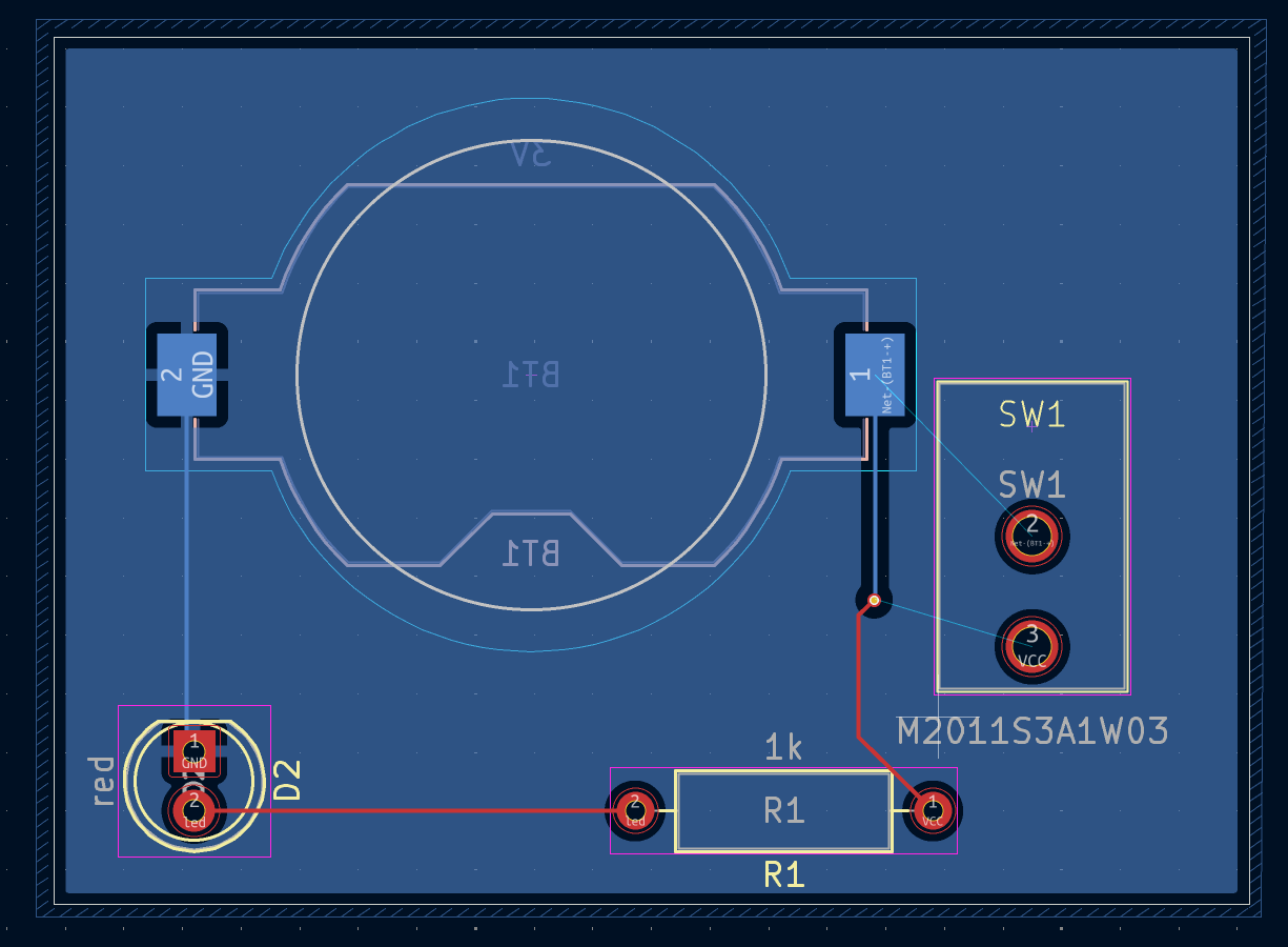 board with switch added, before routing