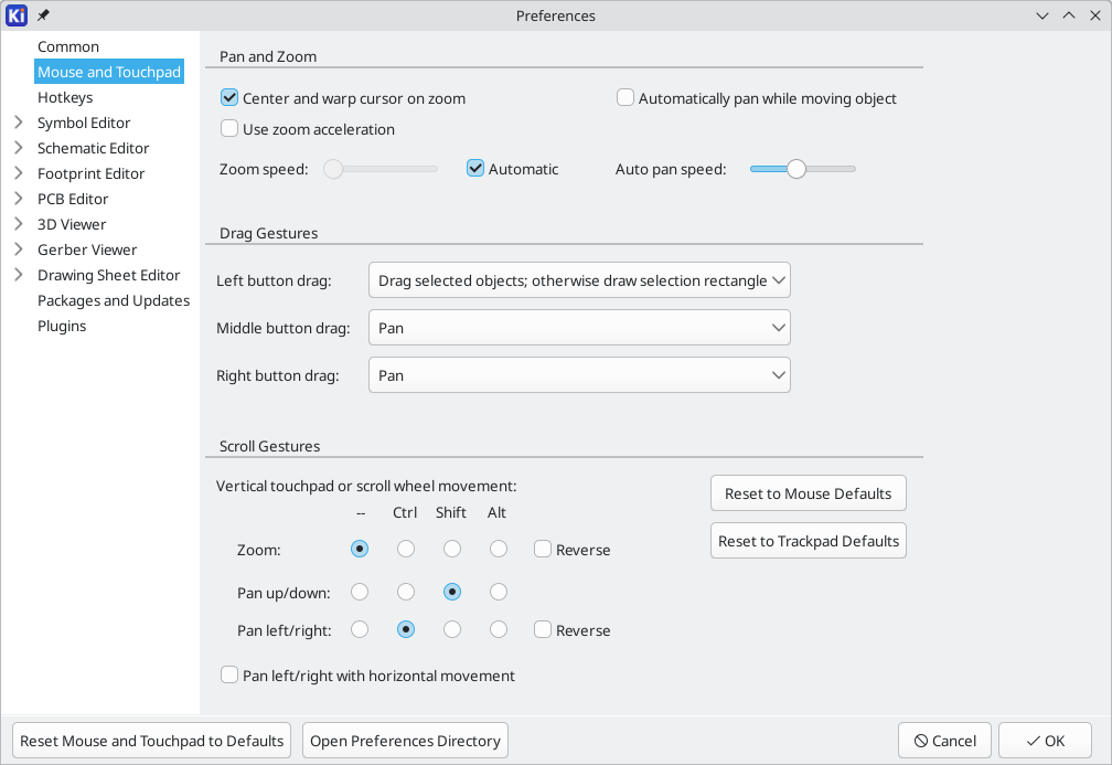 Mouse and Touchpad Preferences