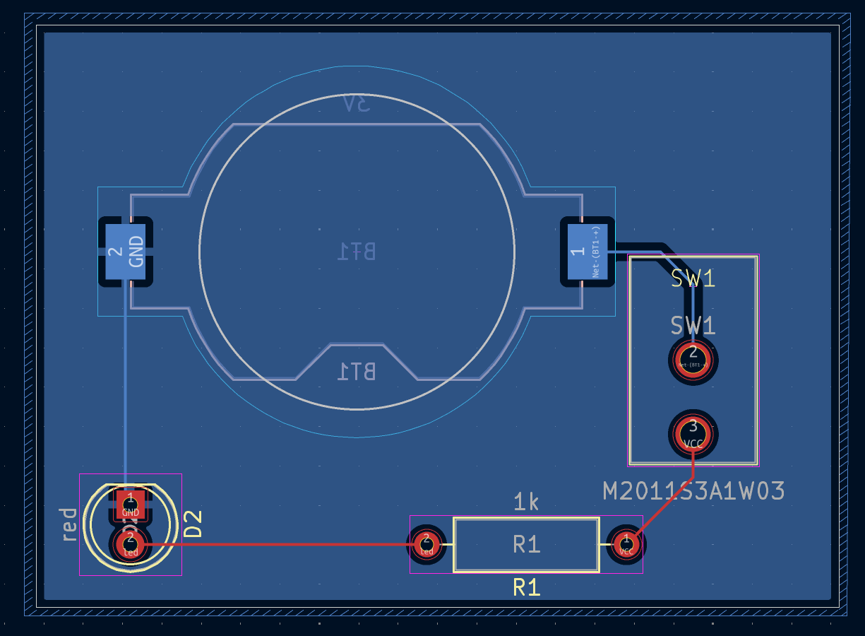 board with switch added, before routing