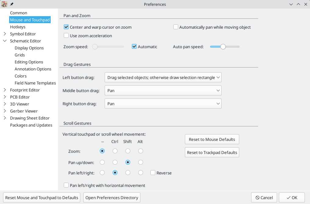 Mouse and Touchpad Preferences