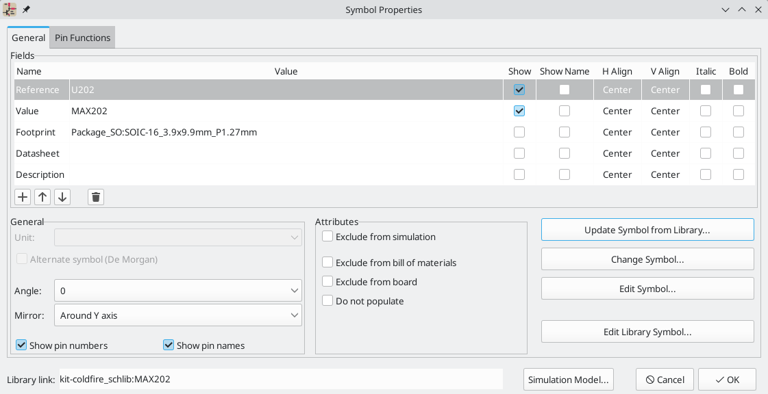 Symbol Properties dialog