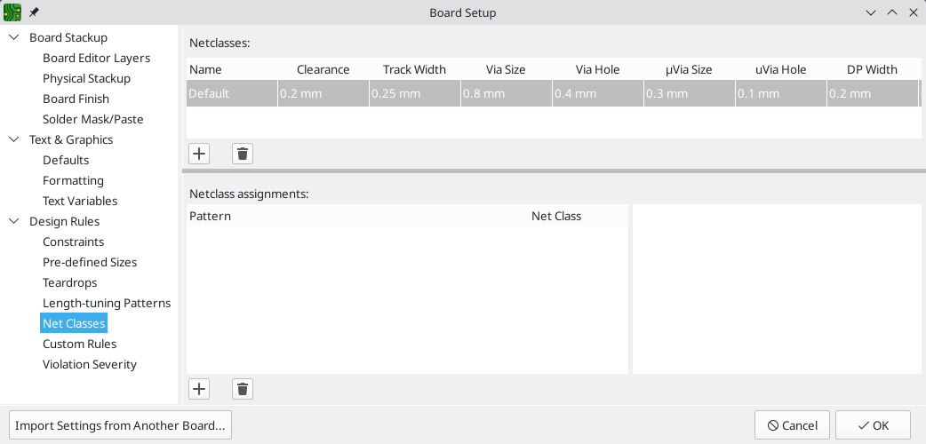 Net Classes