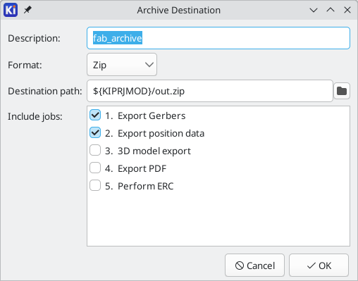 jobset archive destination options