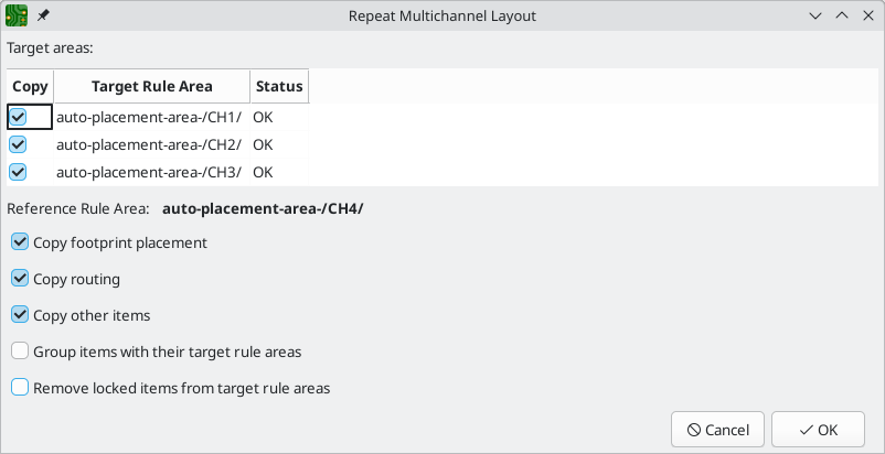 multichannel repeat layout