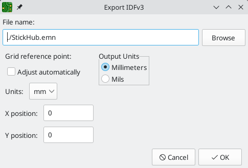 IDF output settings