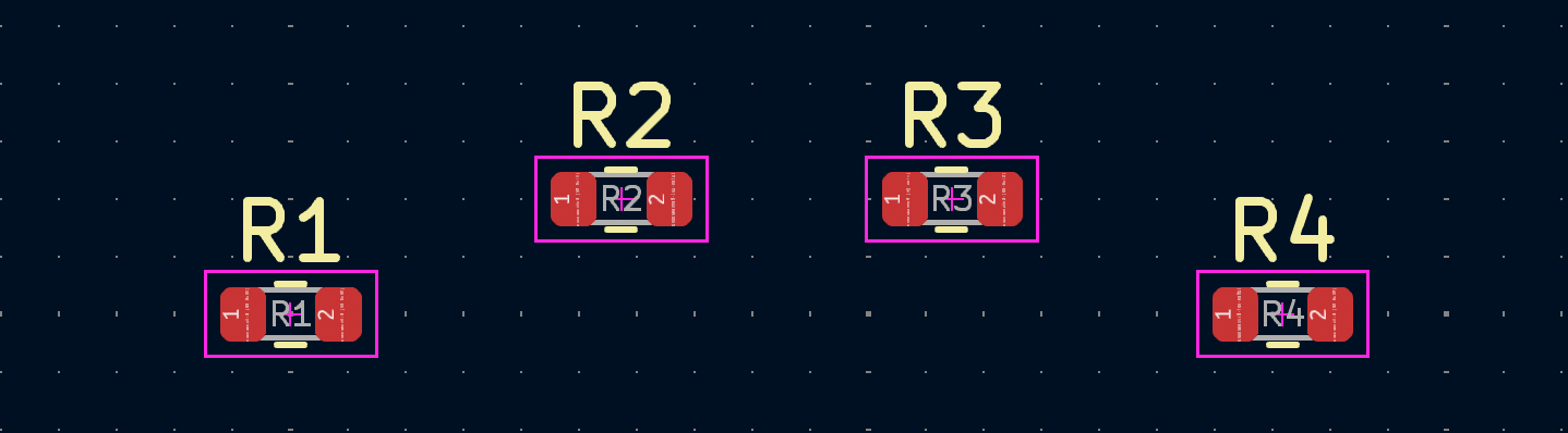 Resistors after distributing horizontally